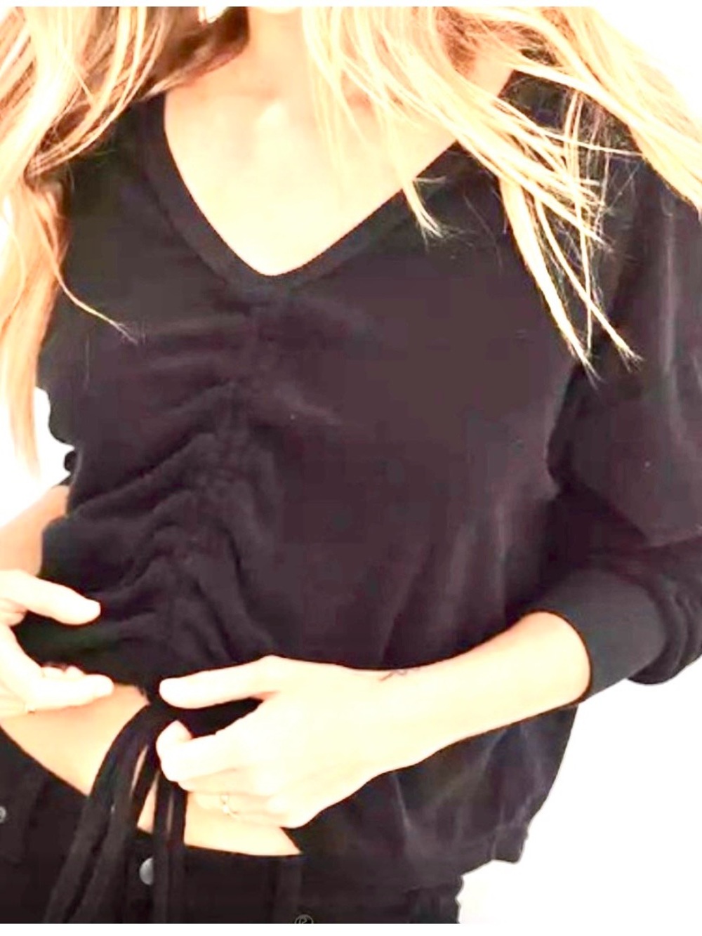 Aerie Towel Terry Cinch Sweatshirt